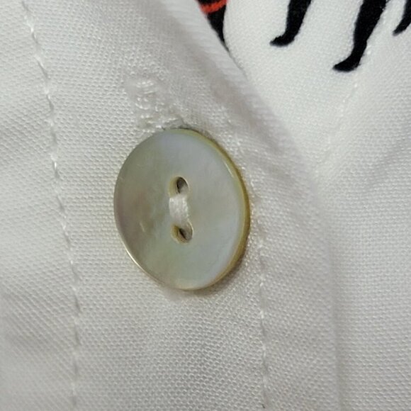 Adorable French Bulldog Print Blouse - Button Front - Size S - Picture 6 of 10